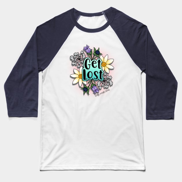 Get Lost Floral Baseball T-Shirt by Miss_Bethany_Tattoos